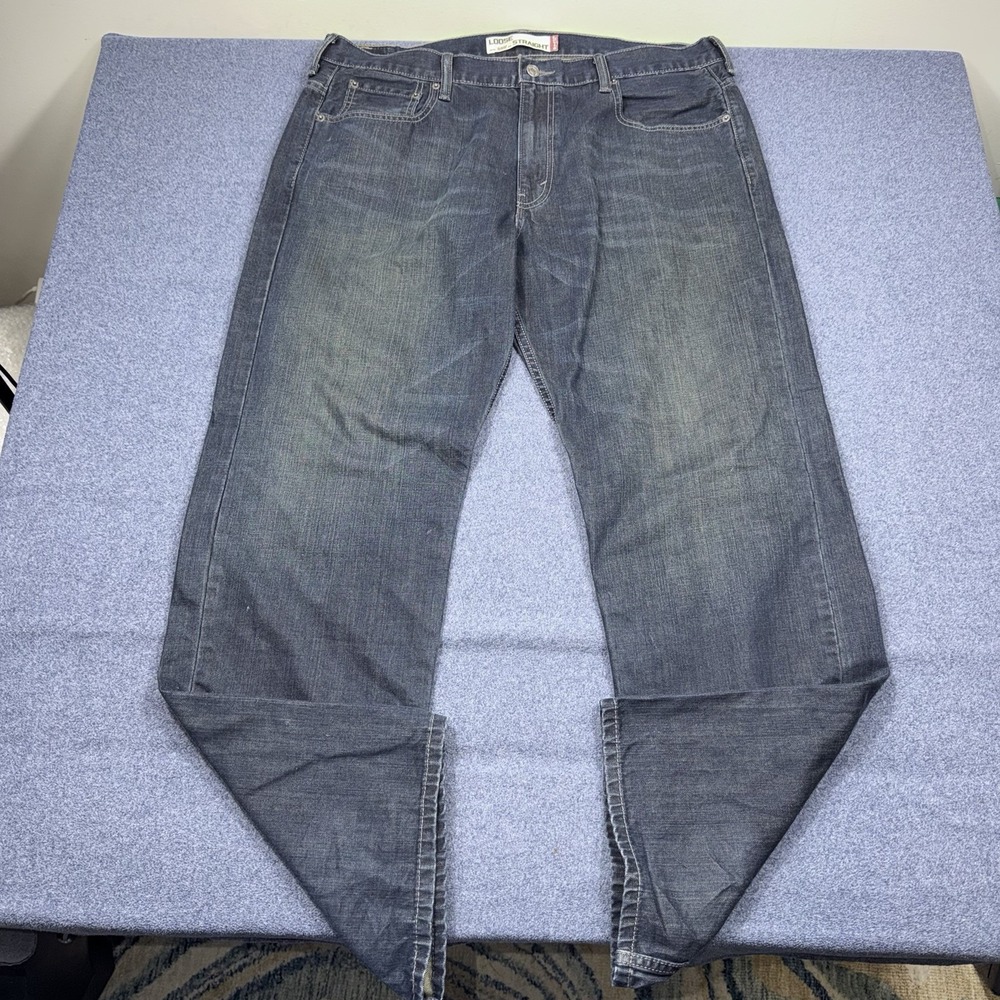 Vintage Y2K Levis 569 Jeans Loose Straight Mens 36x32 Dark Wash Baggy 2000s Fade